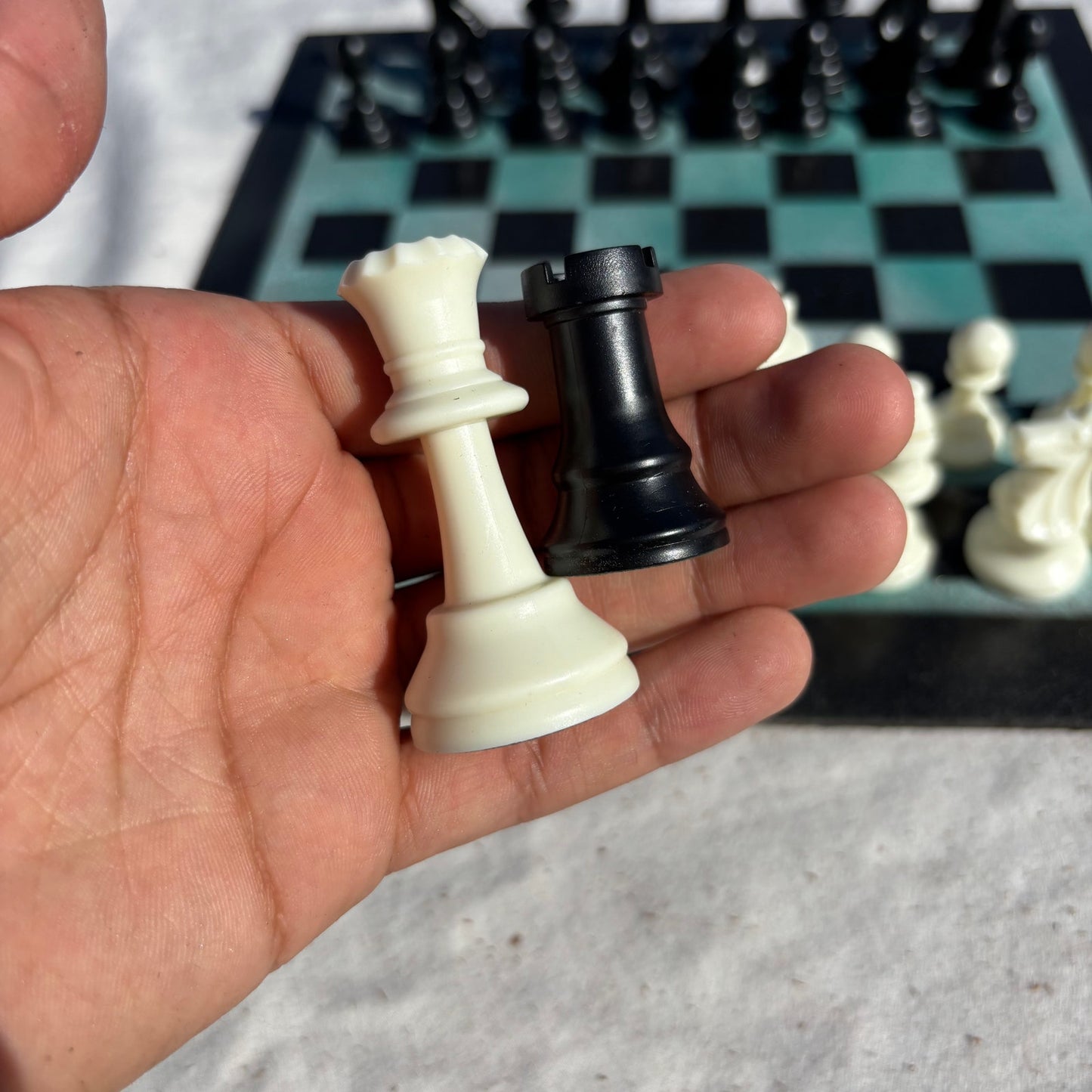 Minty Green - Painted Chess Set