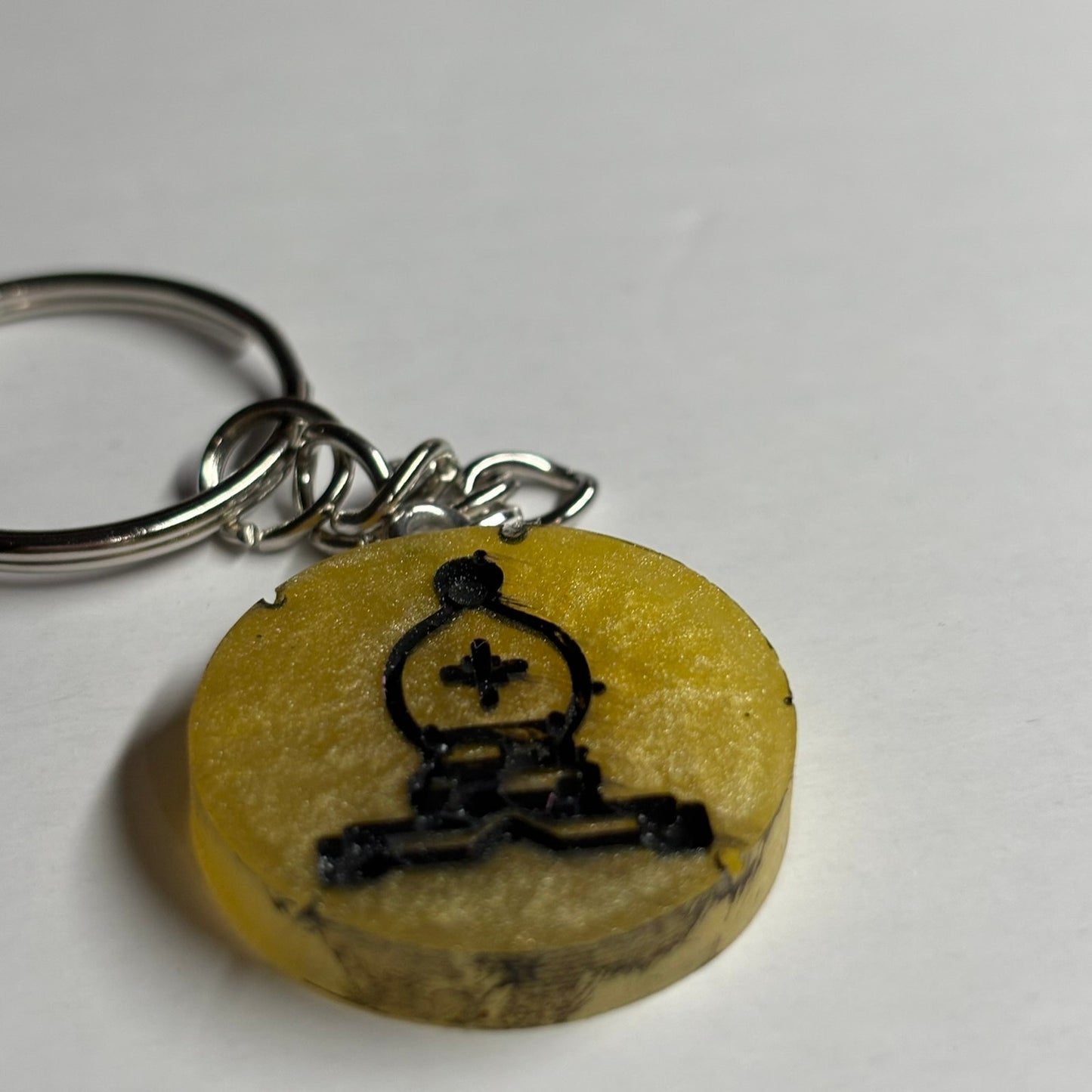 Yellow Black Bishop - Handmade Resin Keychain