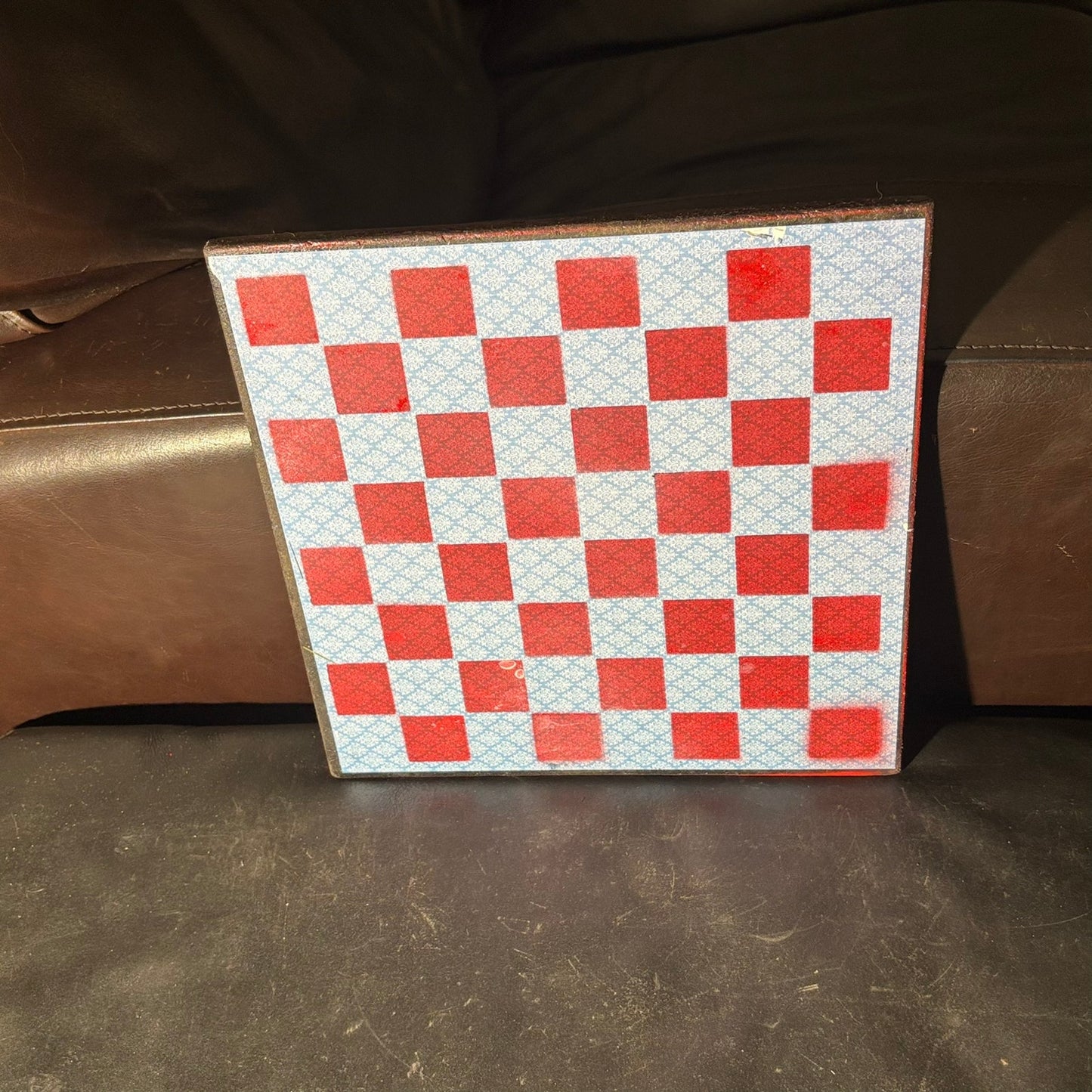 Light Blue & Red - Scrapbook Chess Board