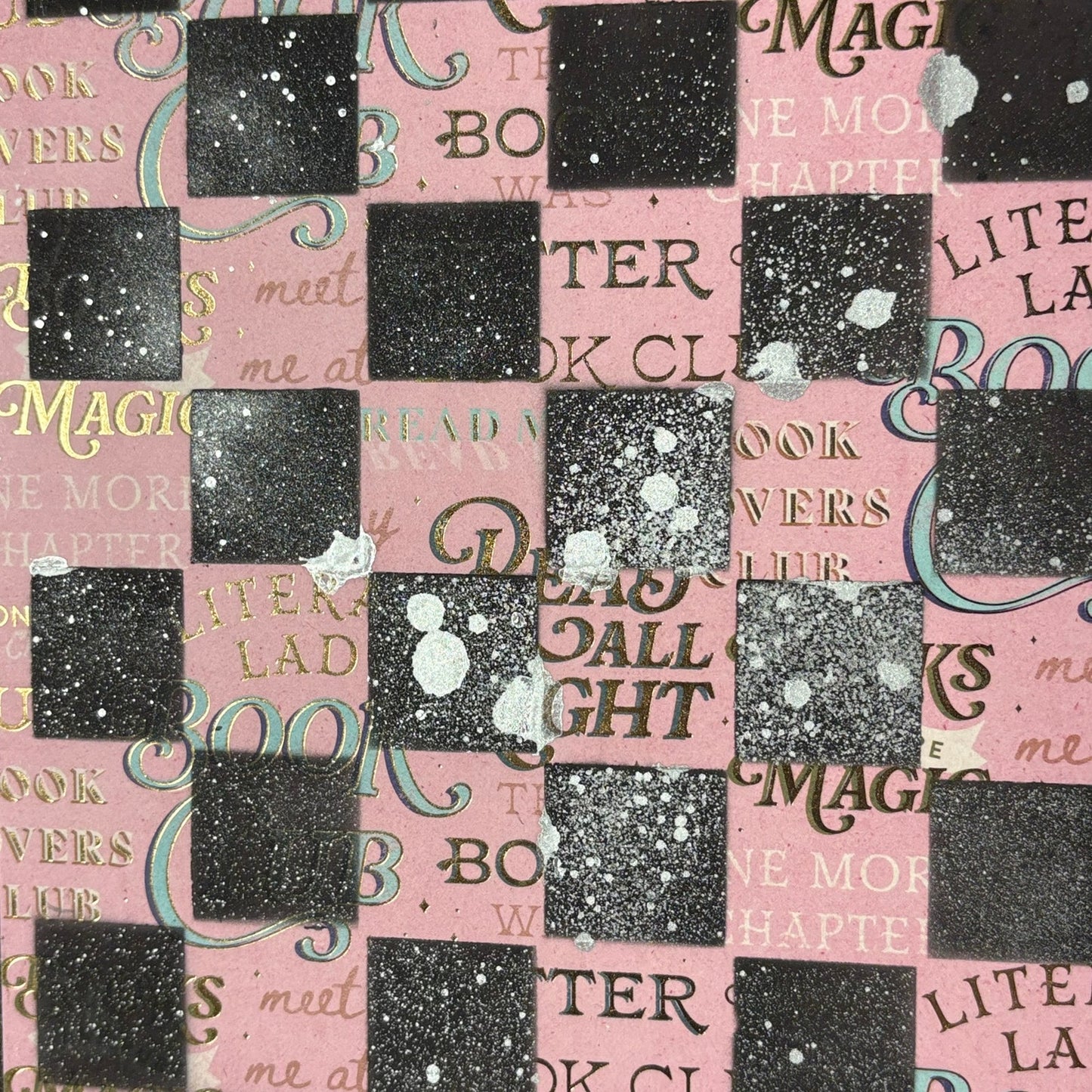 Soft Pink Words - Scrapbook Chess Board