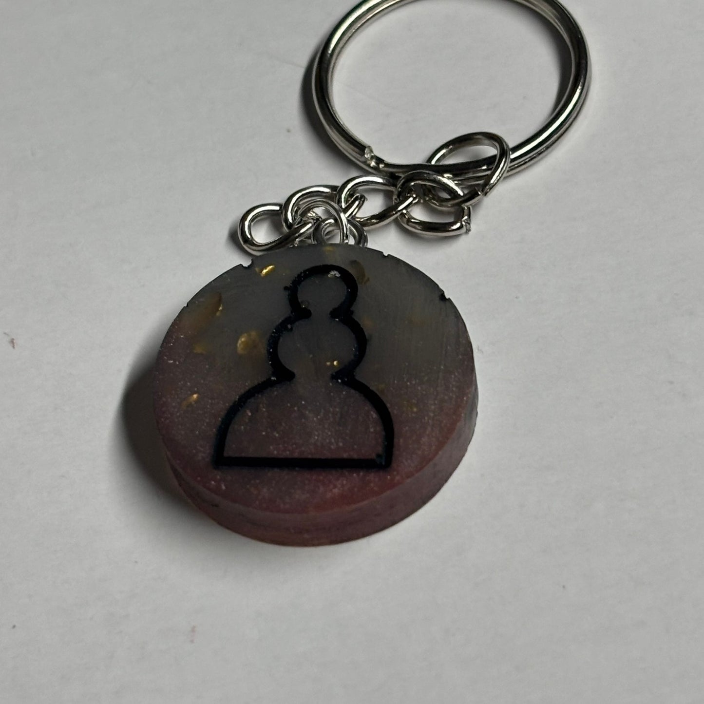 Dark Silver Pawn - Handmade Resin Keychain