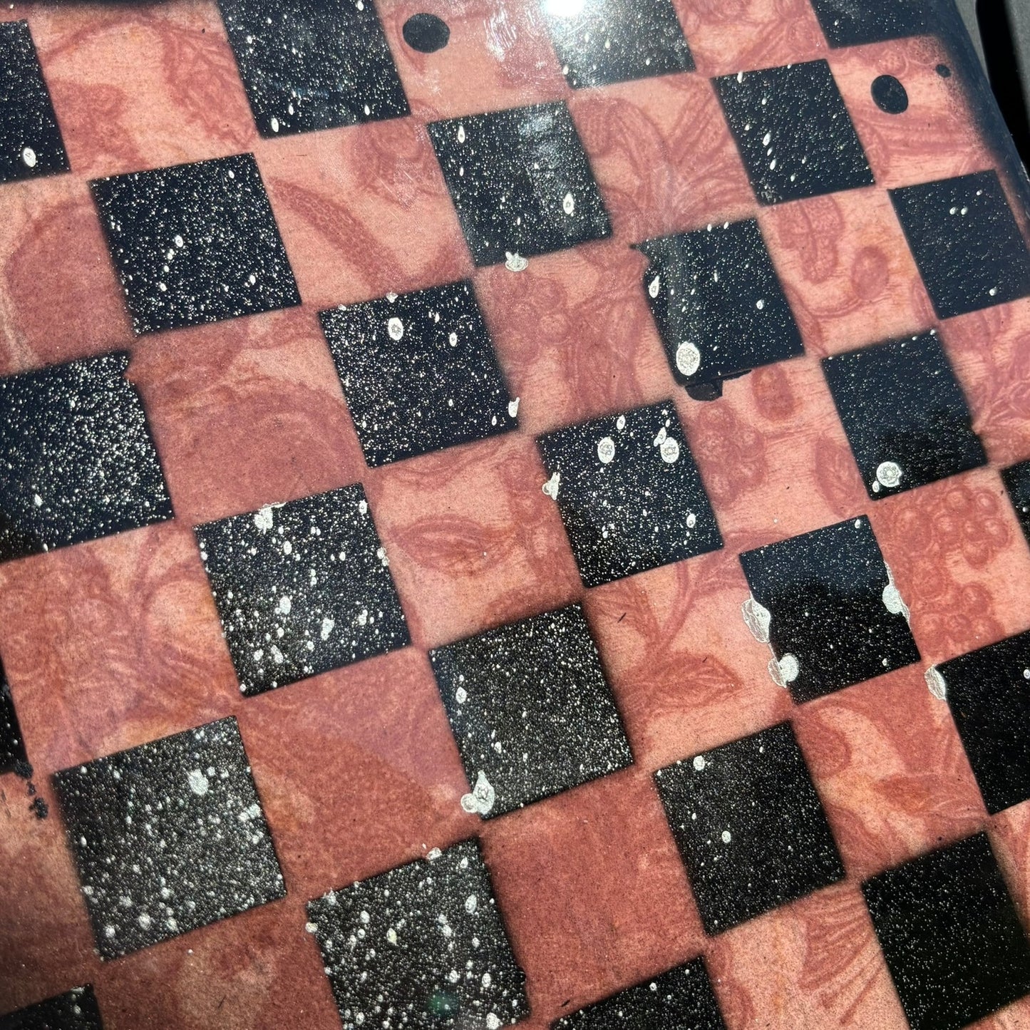 Vintage Cream Pink - Resin Coated Chess Board