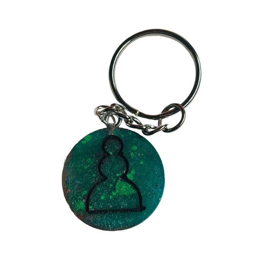 Forest Green Pawn - Handmade Resin Keychain