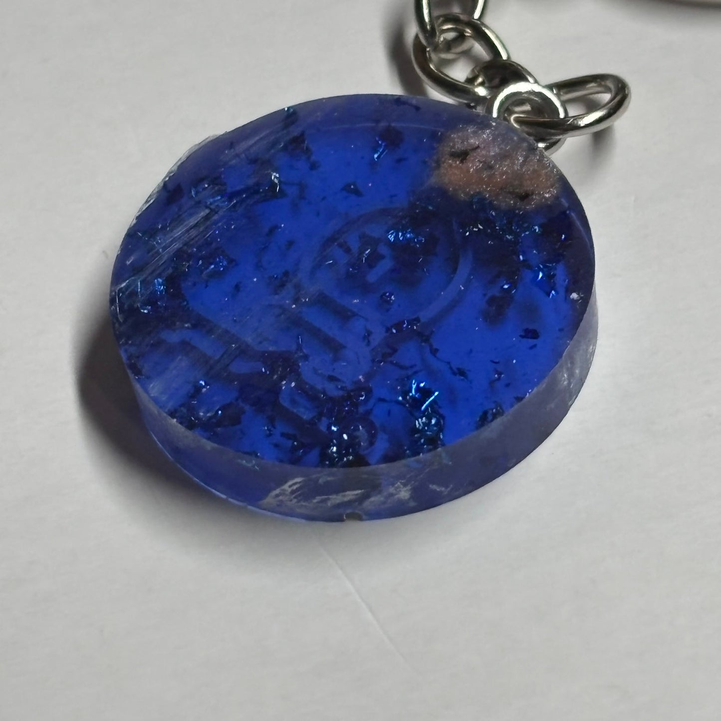 Fire Blue Bishop - Handmade Resin Keychain - Flat Edition