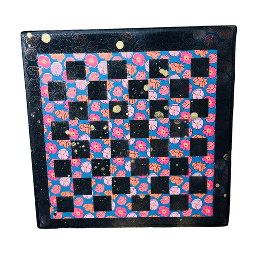 Flower Pattern- Scrapbook Chess Board