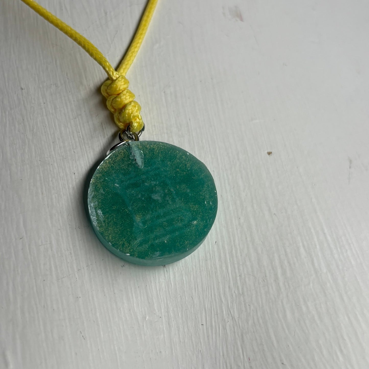 Mint Green Rook - Handmade Resin Chess Necklace