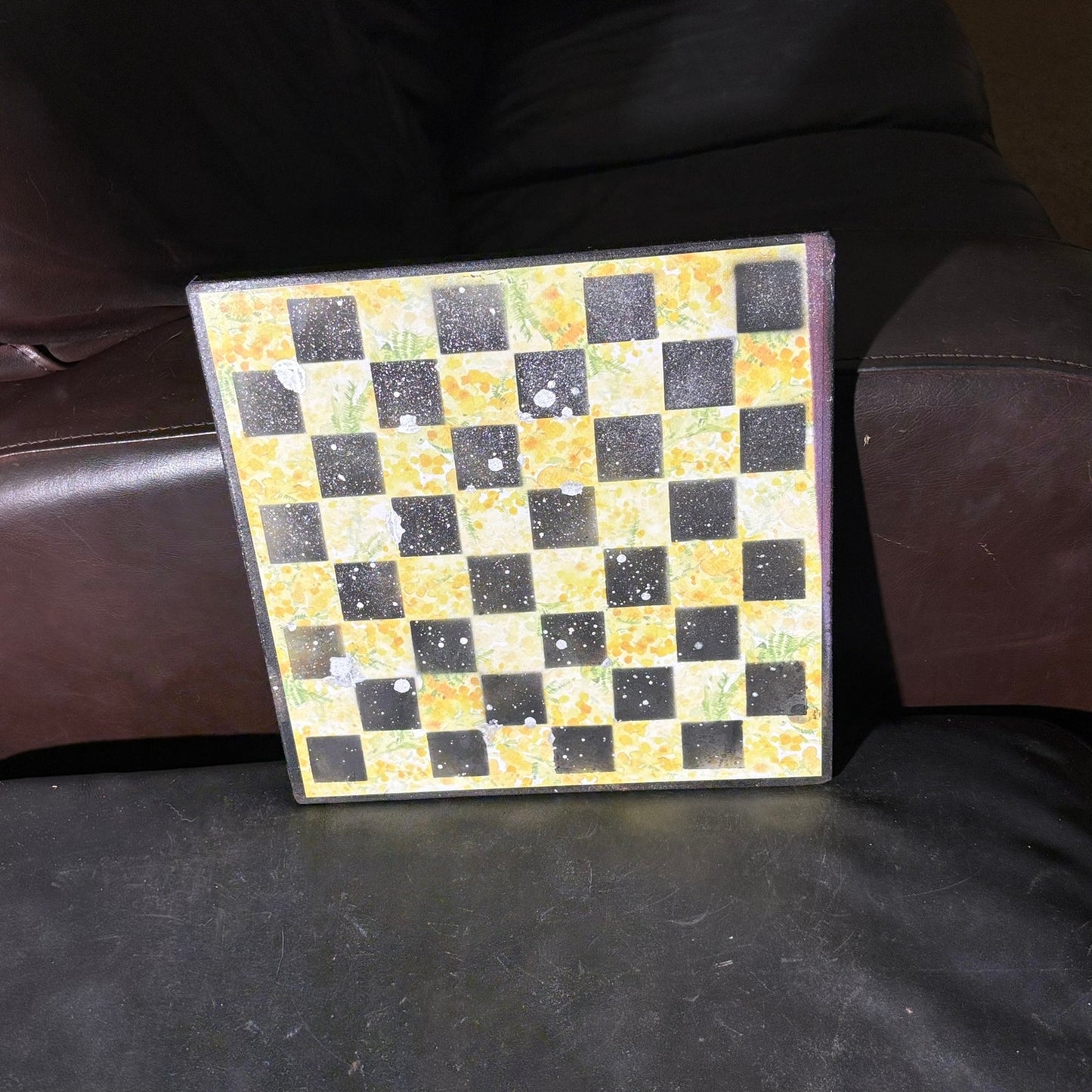 Yellow Flowers - Scrapbook Chess Board