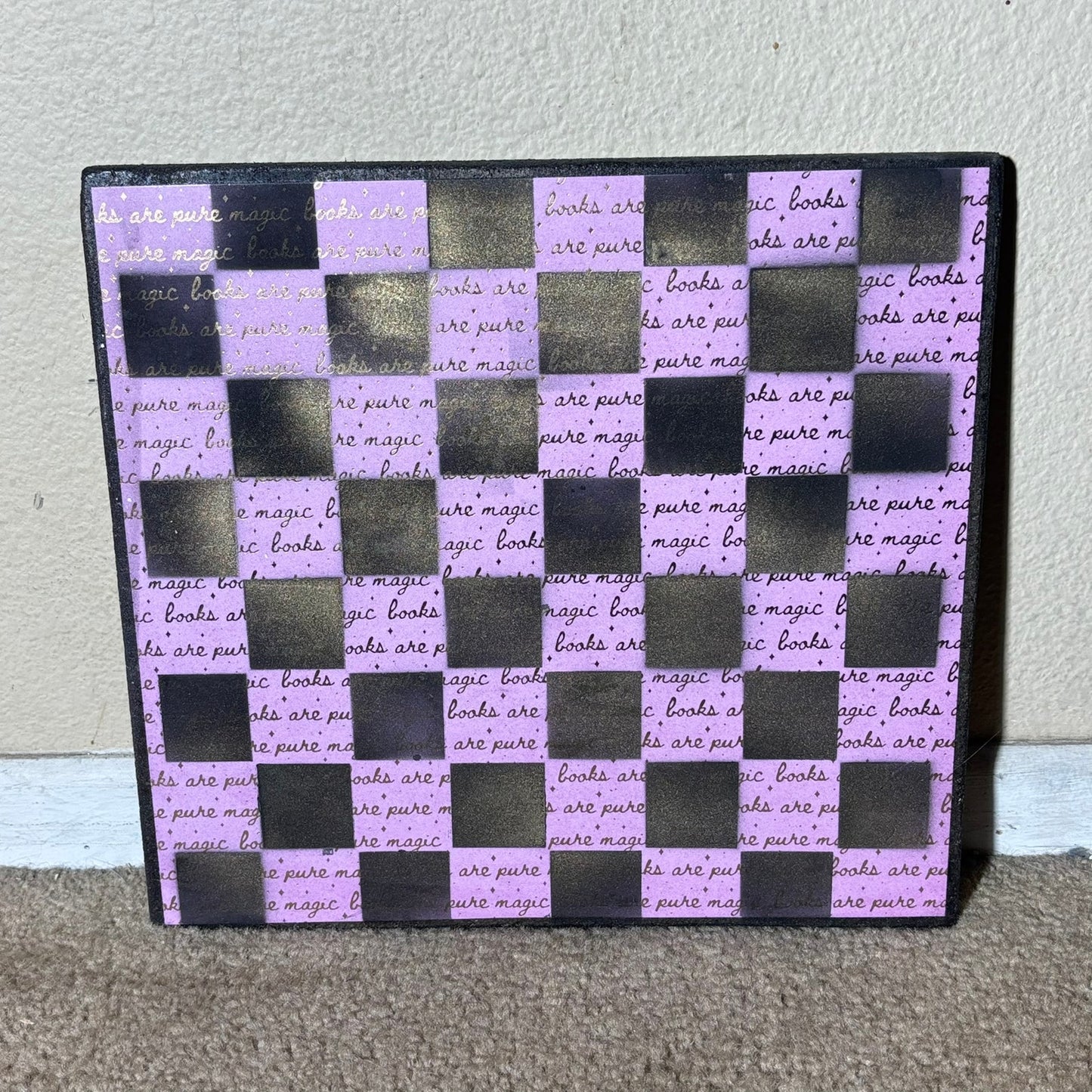 Purple Glimmer - Scrapbook Chess Board