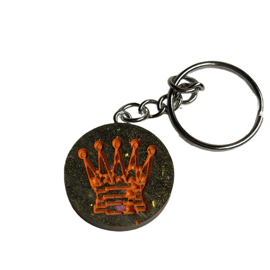 Dirty Green Orange Lining - Handmade Resin Keychain - Flat Edition