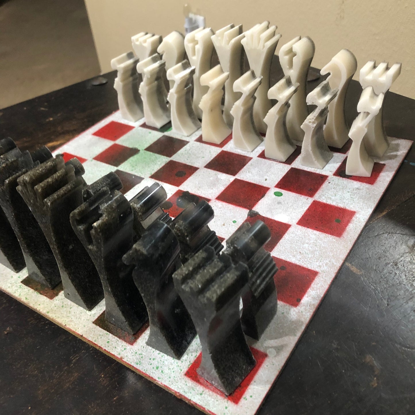 Space Red Royal- Painted Chess Set