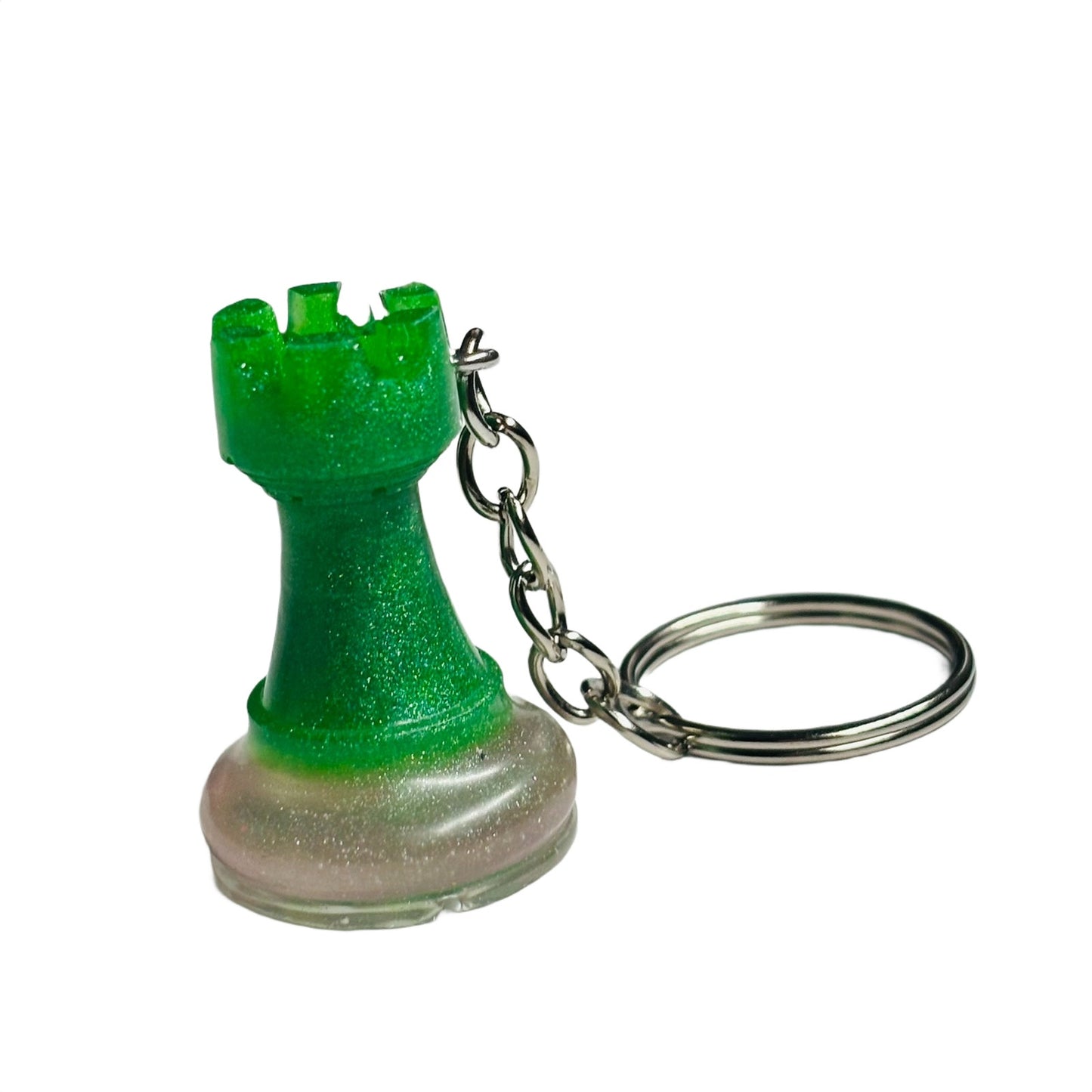 Green Rook - Handmade Resin Keychain