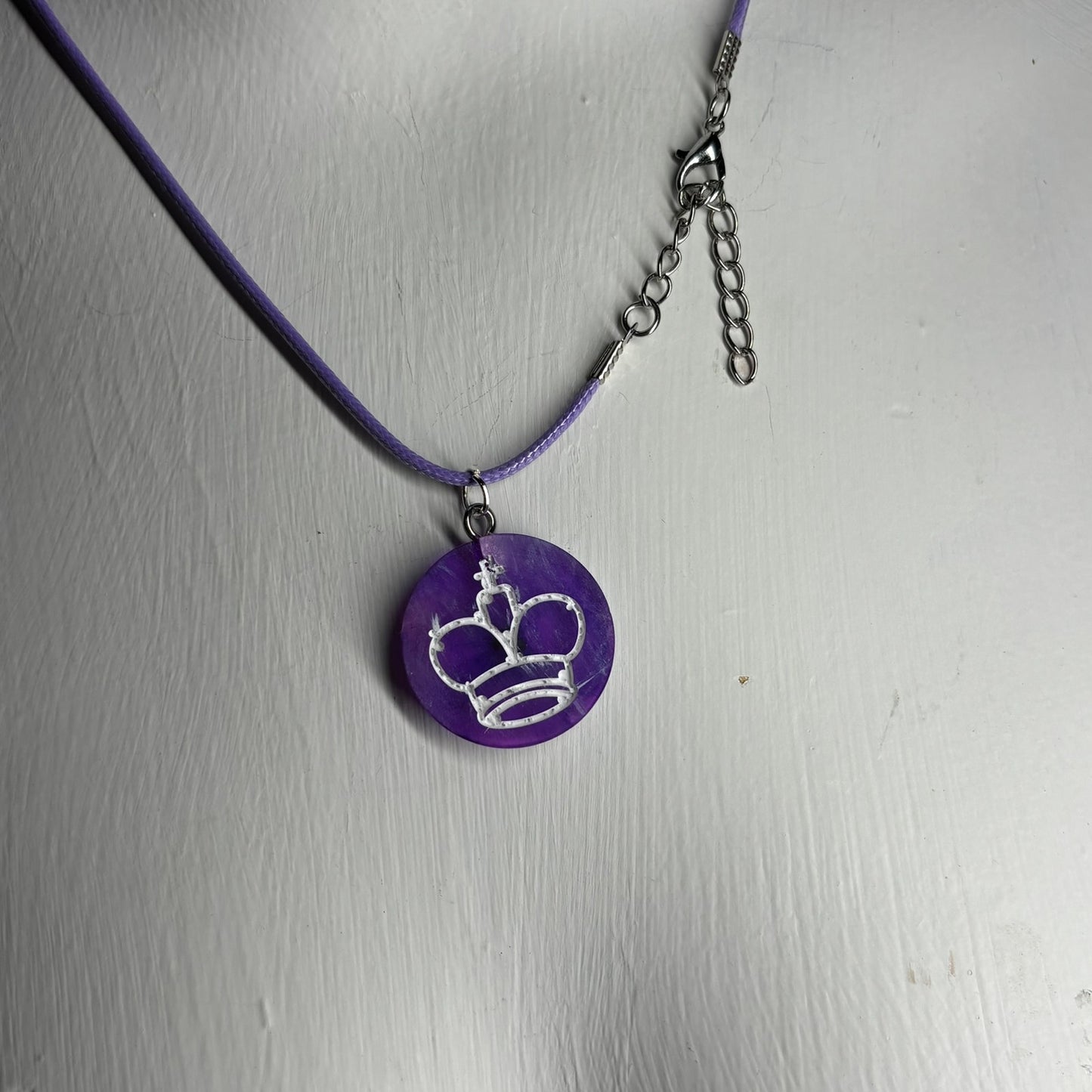 Purple King - Handmade Resin Chess Necklace