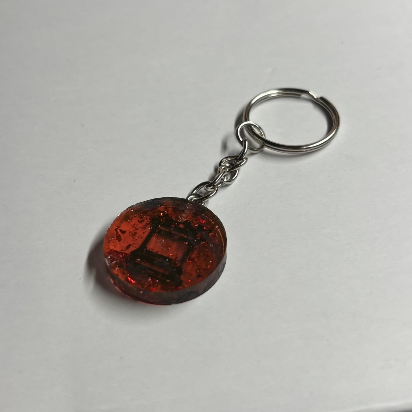 Red Stealth Crystal - Handmade Resin Keychain - Flat Edition