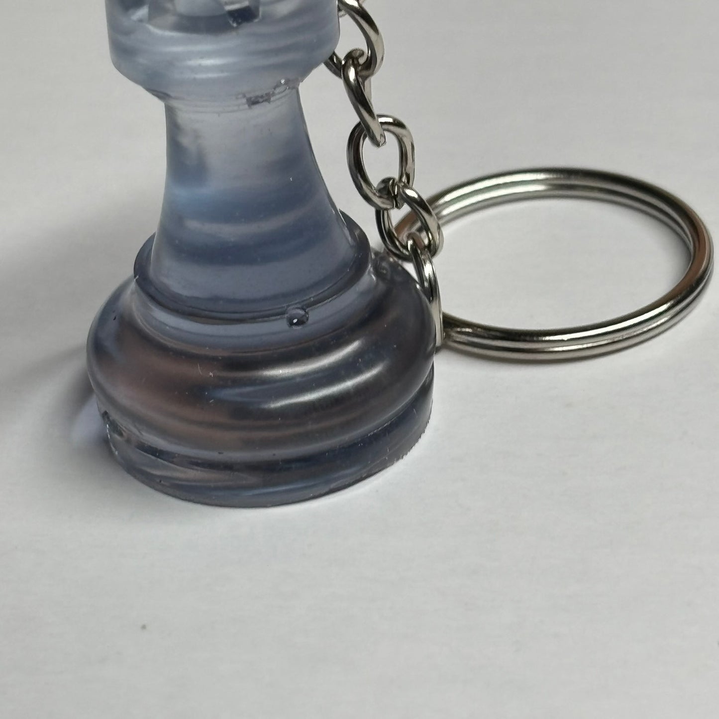 Clear Blue Rook - Handmade Resin Keychain