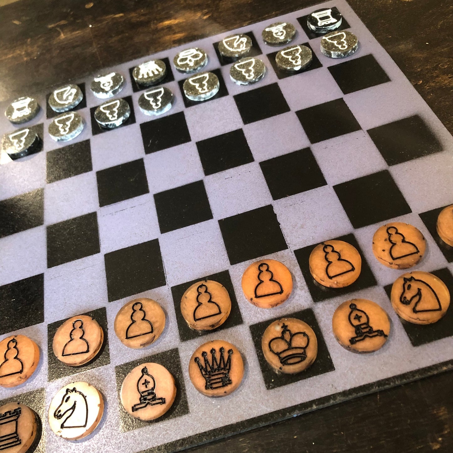 Hue Purple - Painted Chess Set