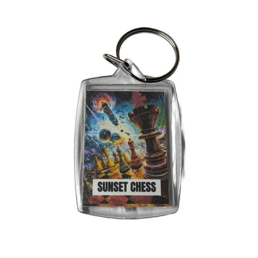 Chess Explosion - Sunset Chess Photo Keychain