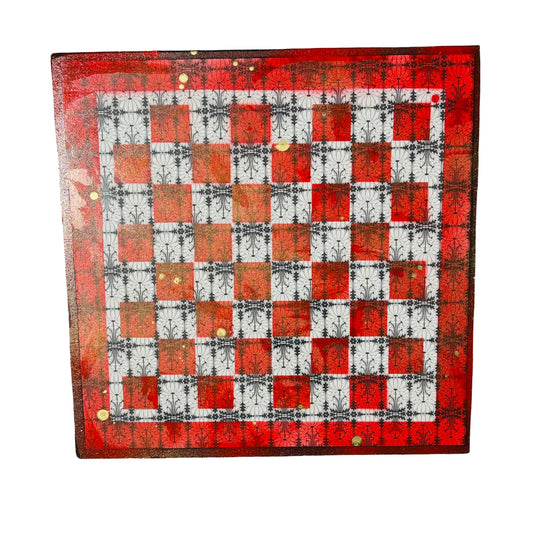 Vintage Red - Scrapbook Chess Board