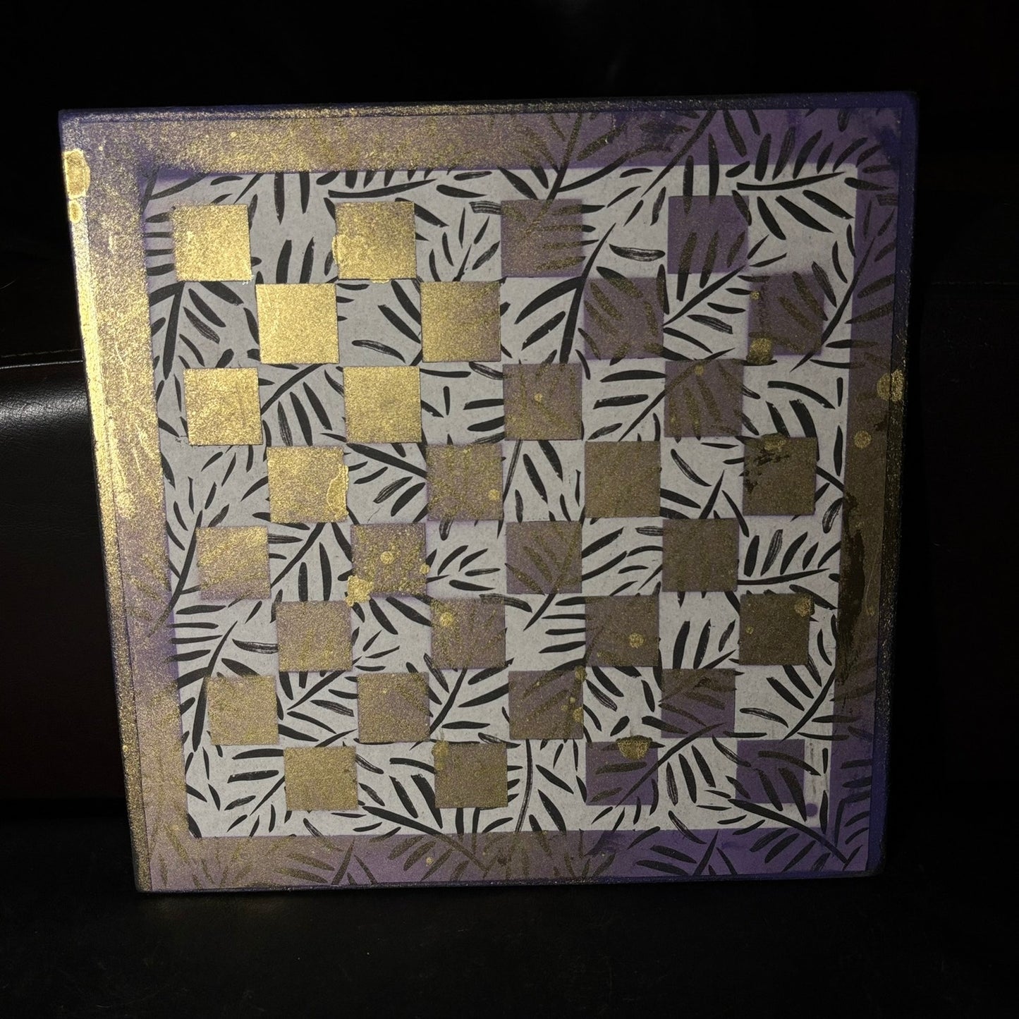 Purple Gold White - Scrapbook Chess Board