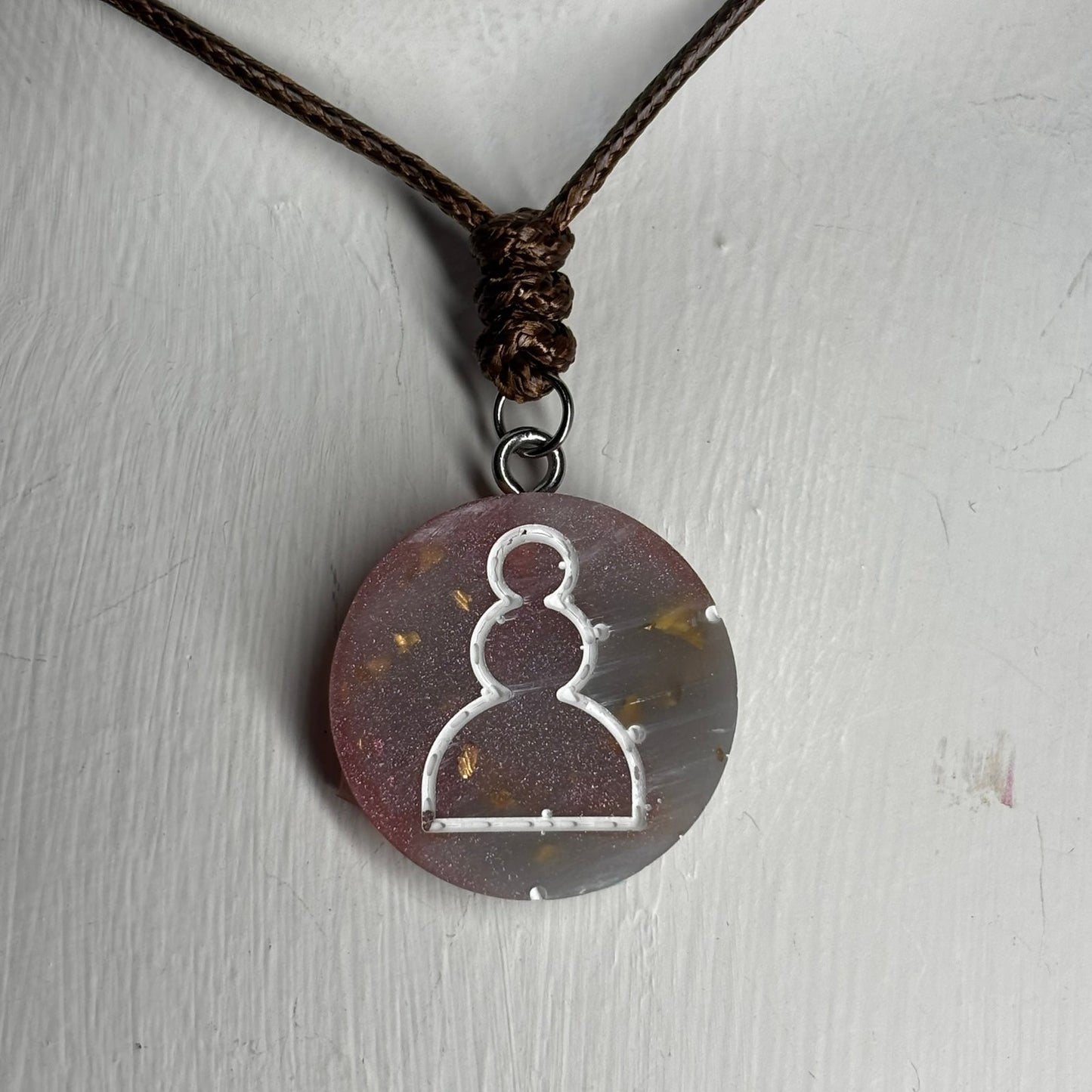 Vintage Crystal Pawn - Handmade Resin Chess Necklace