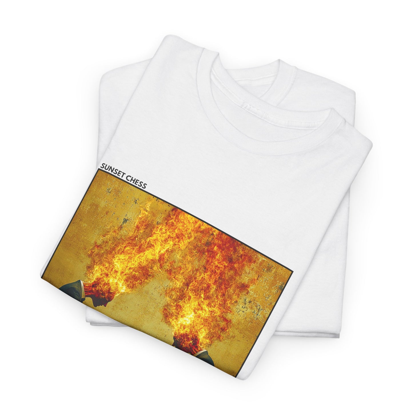 Burning Heads - White Chess T Shirt