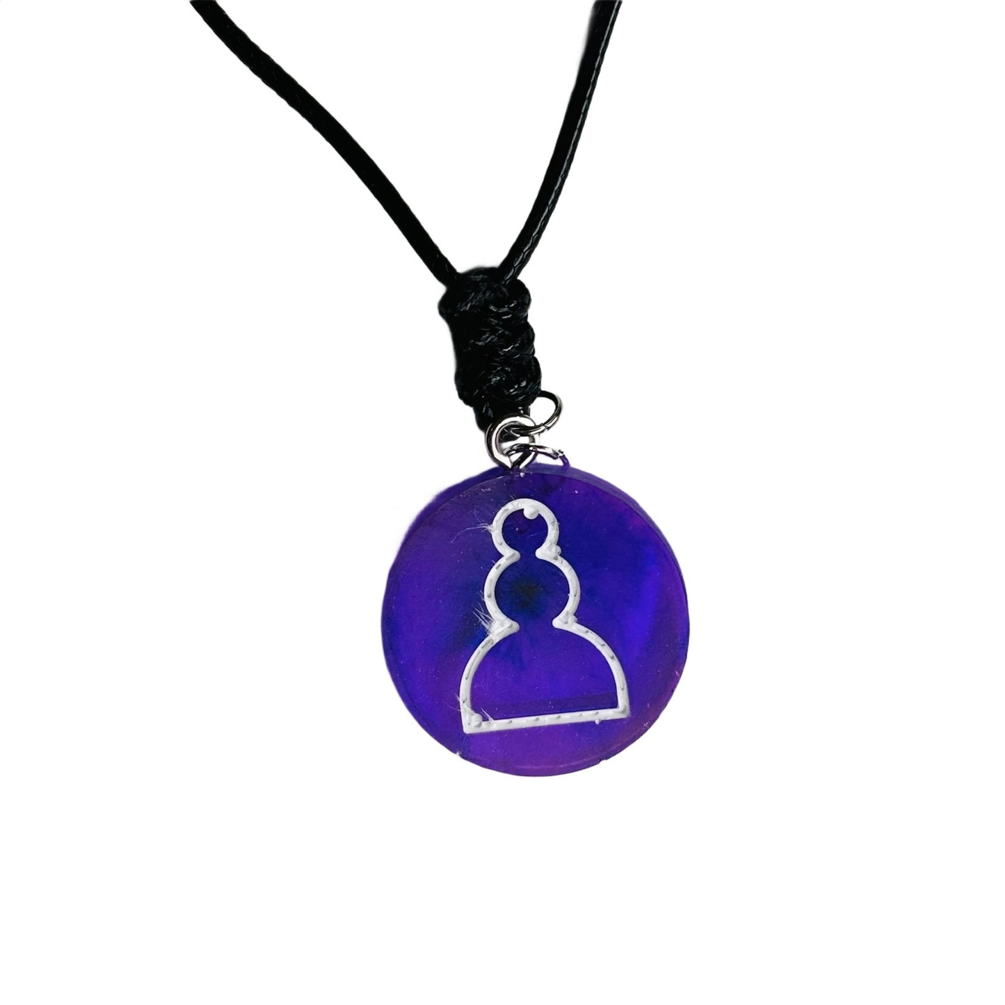 Purple Pawn - Handmade Resin Chess Necklace