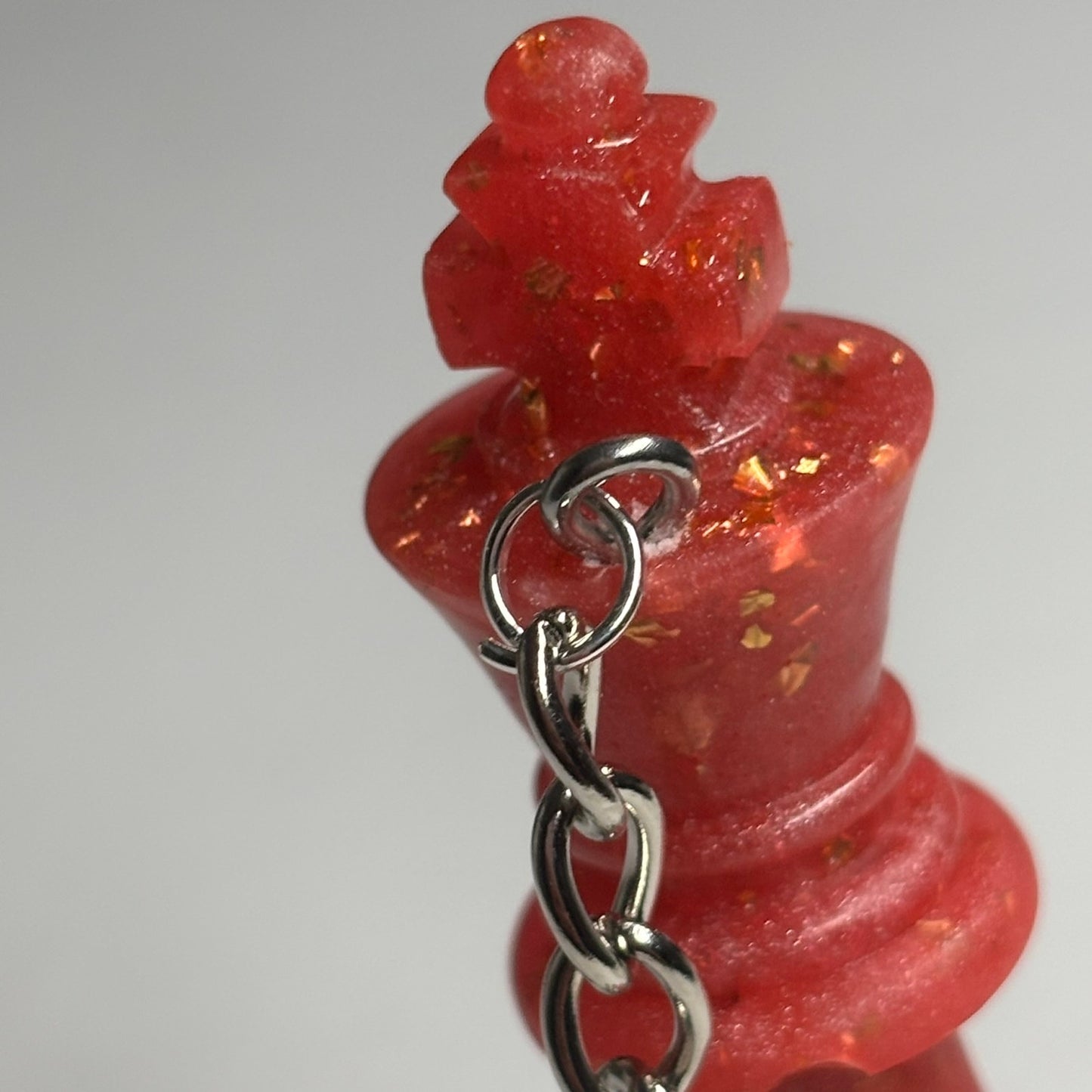 Glittered Red King - Handmade Resin Keychain