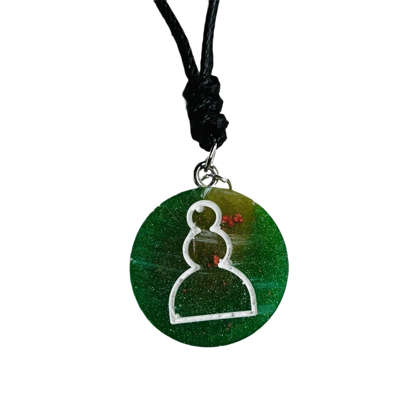 Green Pawn - Handmade Resin Chess Necklace