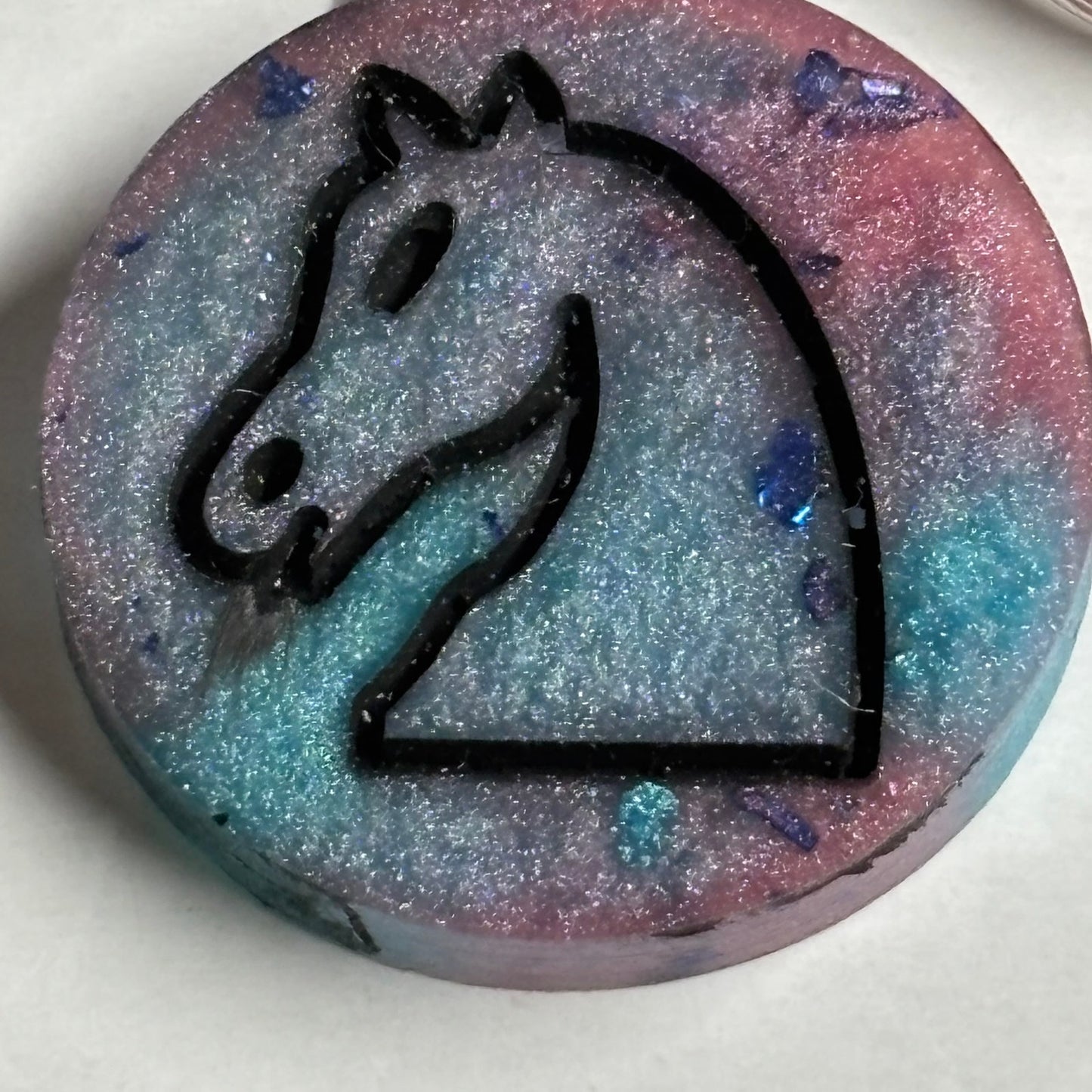 Galaxy Purple Knight - Handmade Resin Keychain