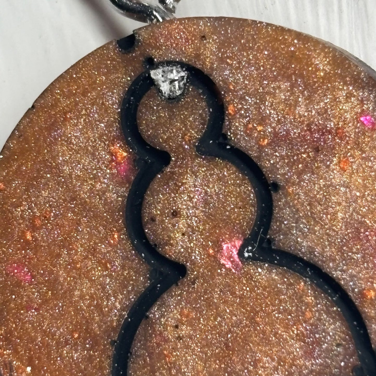 Orange Glow Pawn - Handmade Resin Chess Necklace