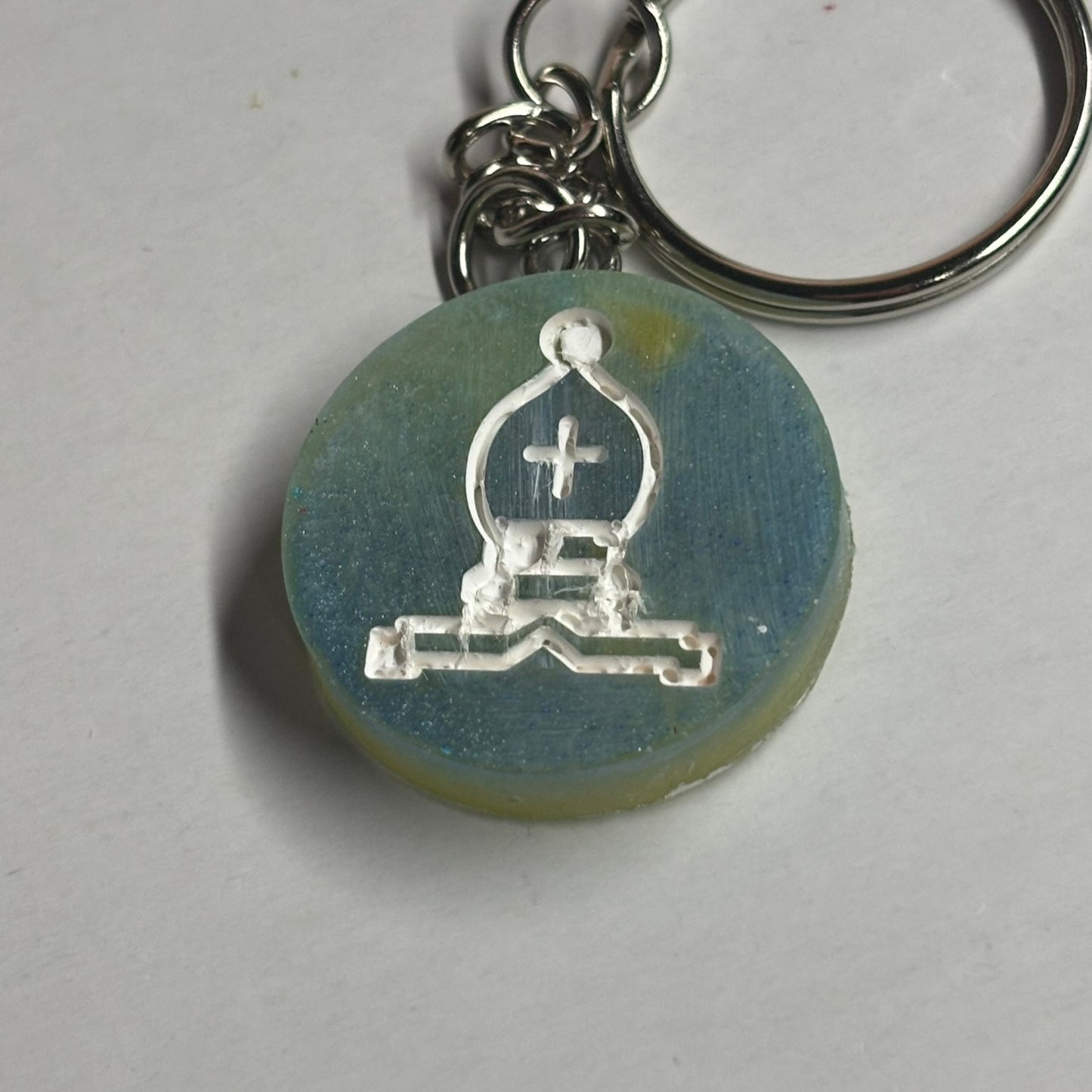 Blue Bishop - Handmade Resin Keychain