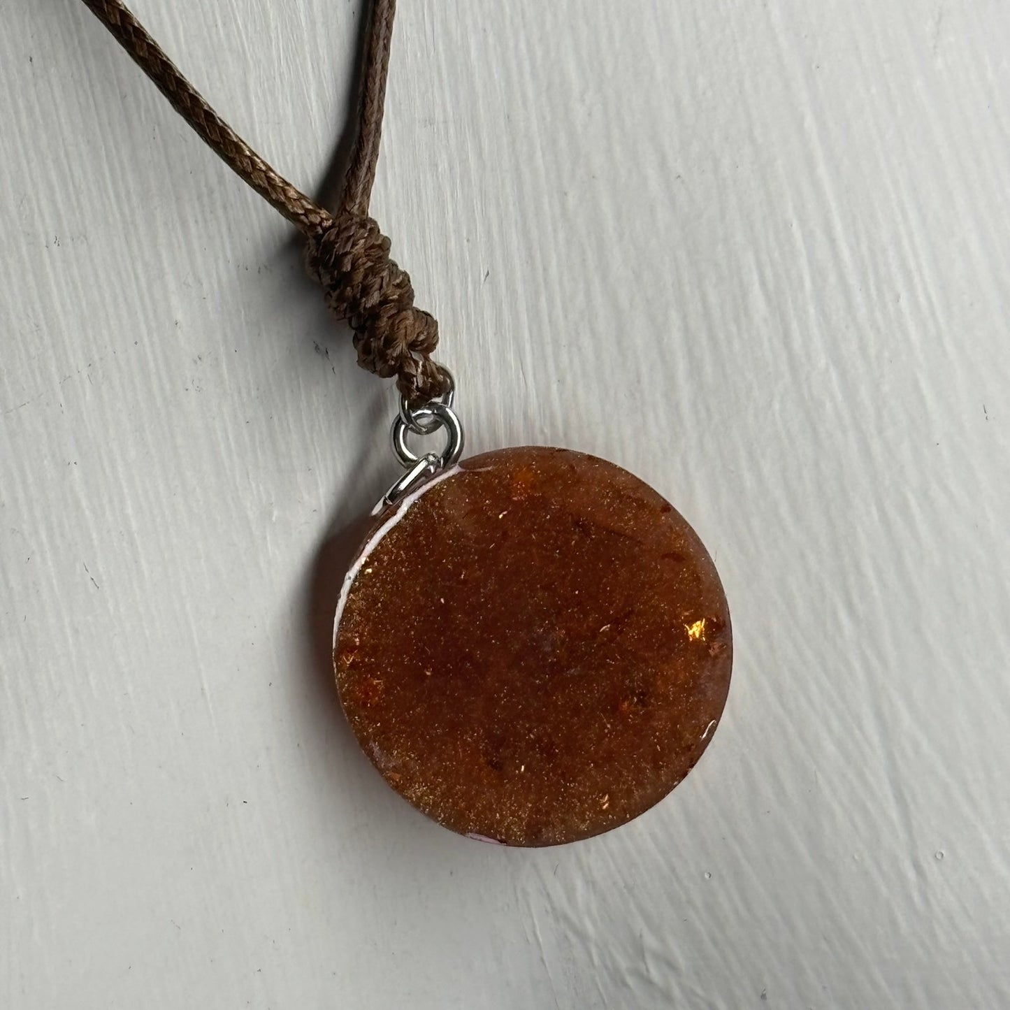 Bronze Pink Pawn - Handmade Resin Chess Necklace