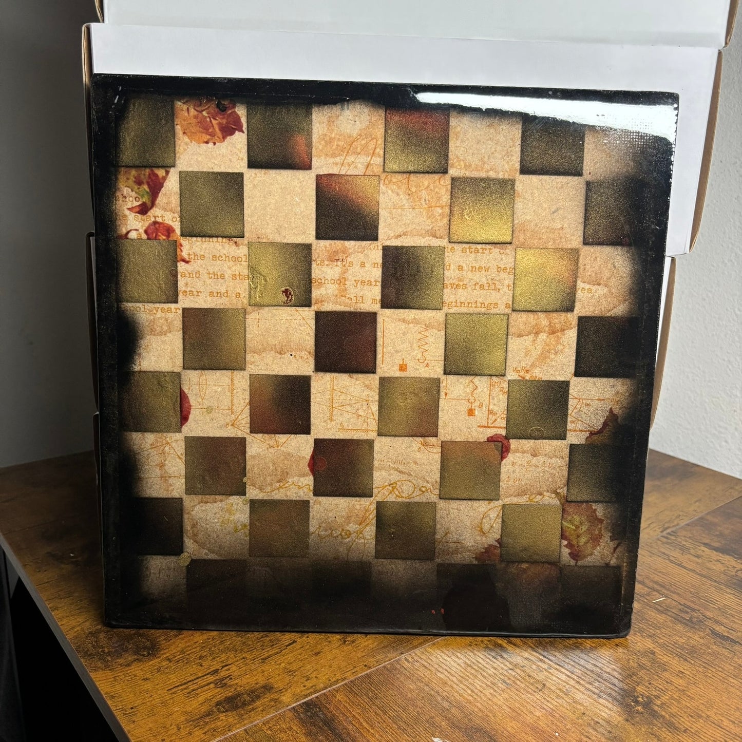 Vintage Gold - Resin Coated Chess Board