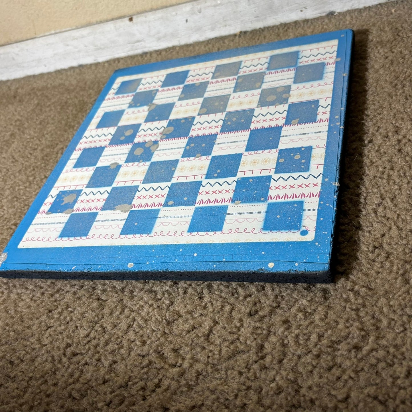 Happy Blue - Scrapbook Chess Board