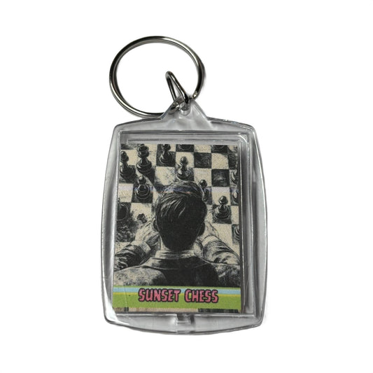 To Mind The Game - Sunset Chess Photo Keychain