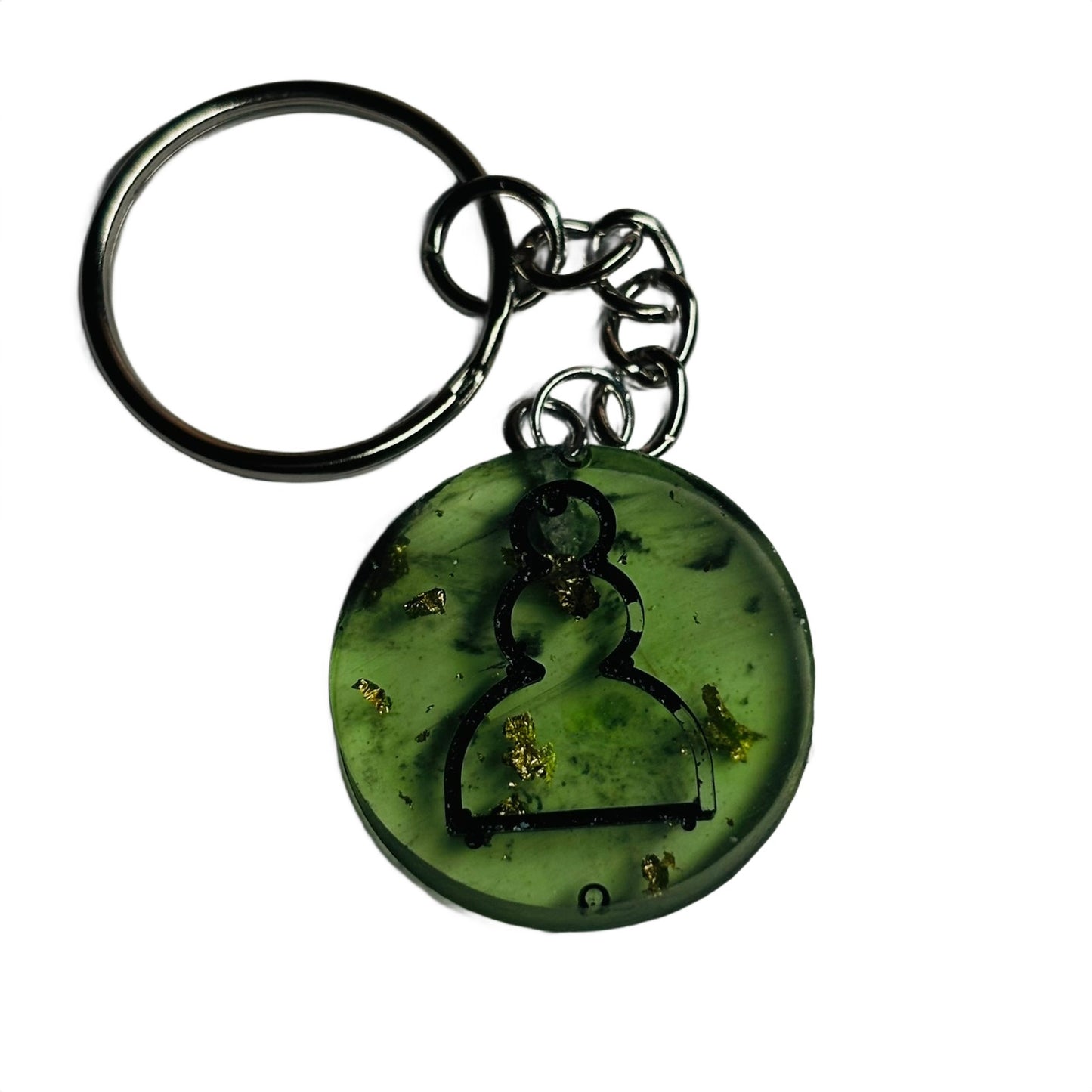 Transparent Green Pawn - Handmade Resin Keychain