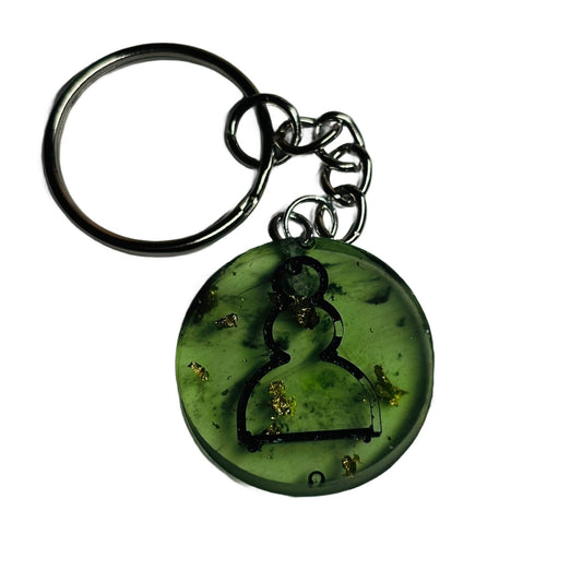 Transparent Green Pawn - Handmade Resin Keychain