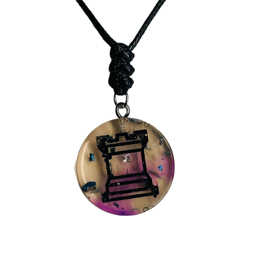 Cosmic Mixed Rook - Handmade Resin Chess Necklace