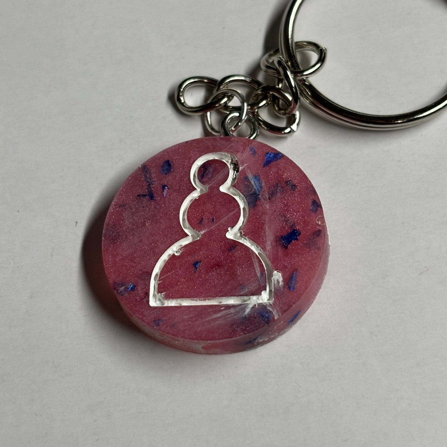 Speckled Pink Pawn - Handmade Resin Keychain