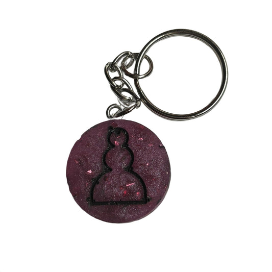 Rose Pink Pawn - Handmade Resin Keychain - Flat Edition