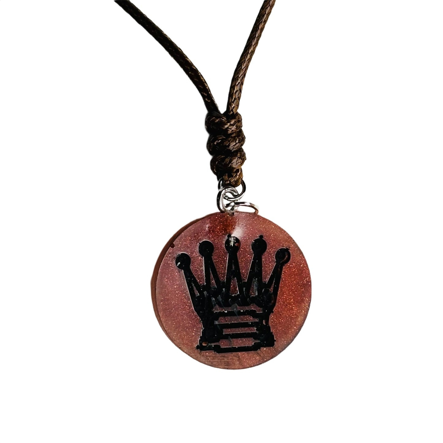 Fading Red Queen - Handmade Resin Chess Necklace