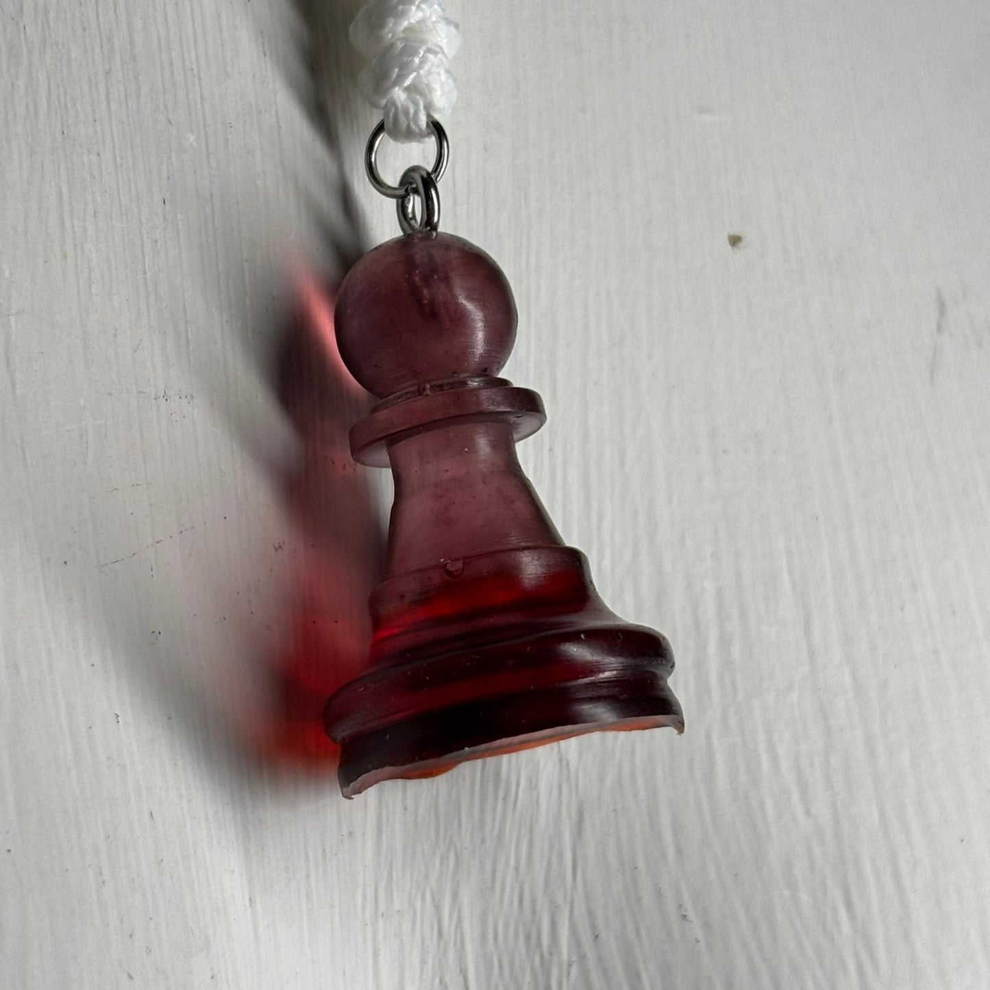Vampire red Pawn - Handmade Resin Chess Necklace