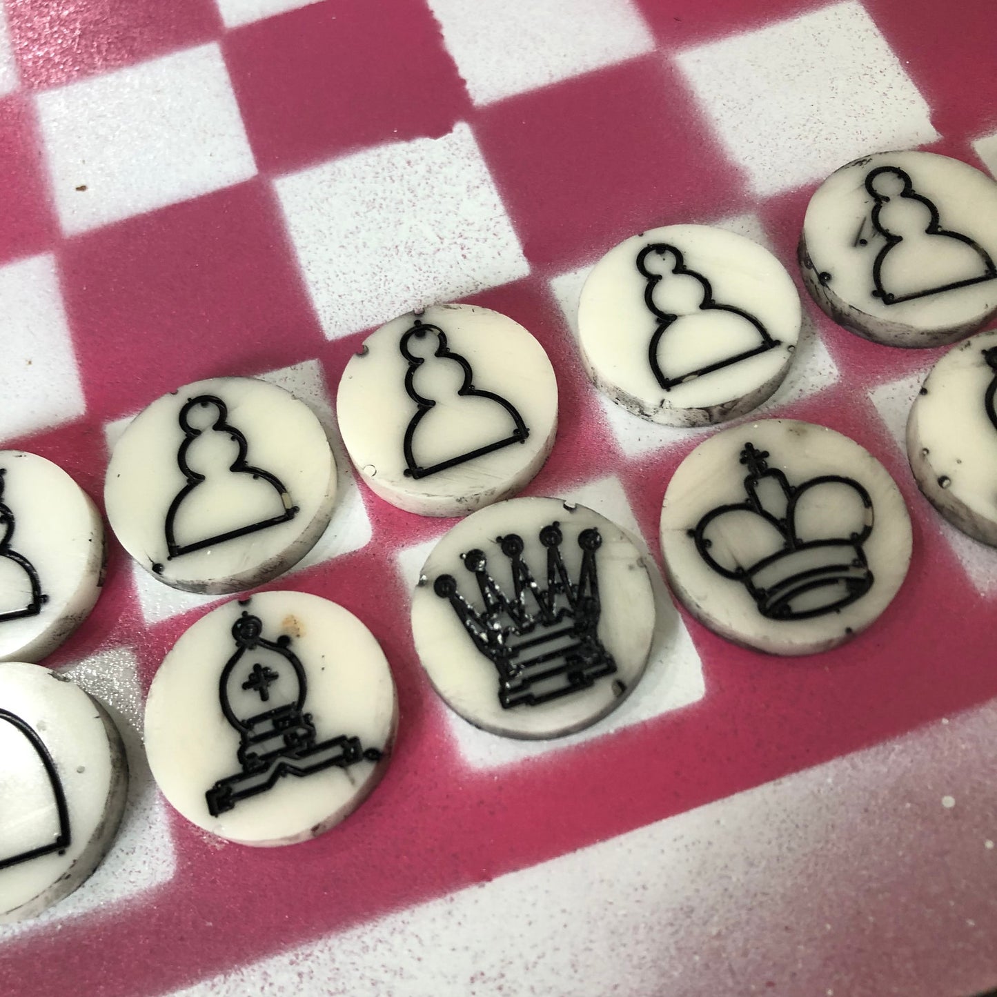 Simple Pink - Painted Chess Set