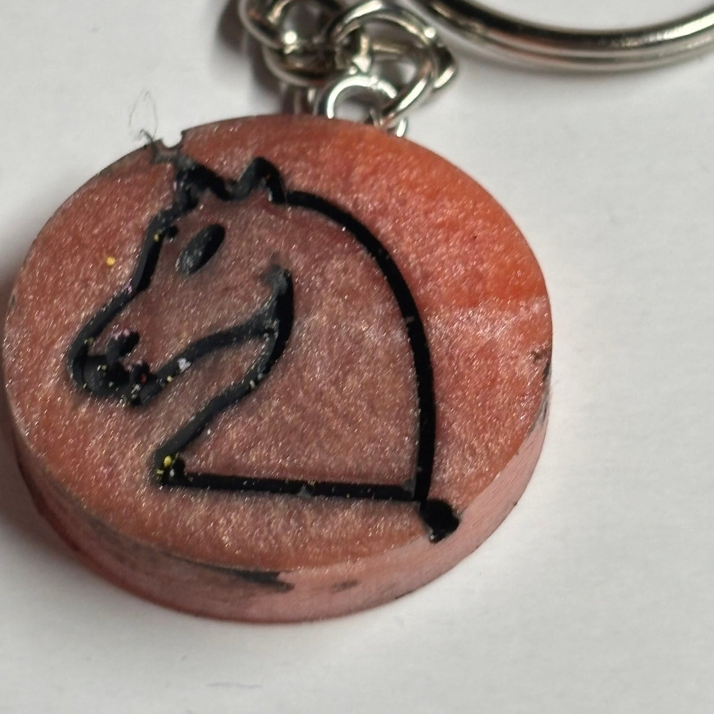 Peach Cream Knight - Handmade Resin Keychain - Flat Edition