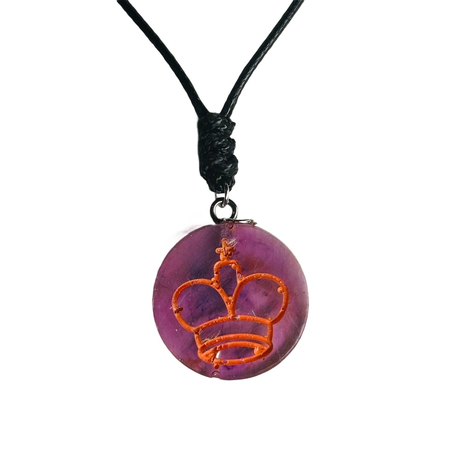 Purple King - Handmade Resin Chess Necklace