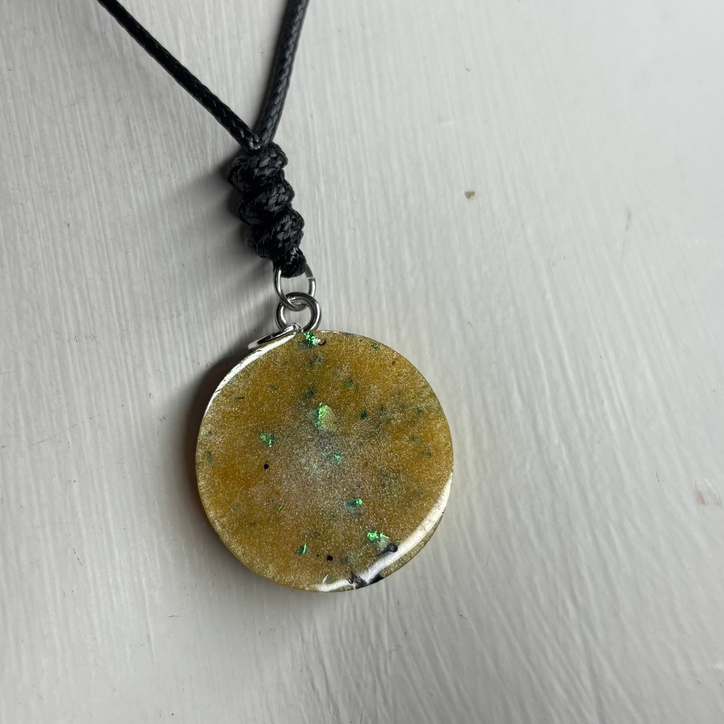 Yellow/Green Bishop - Handmade Resin Chess Necklace