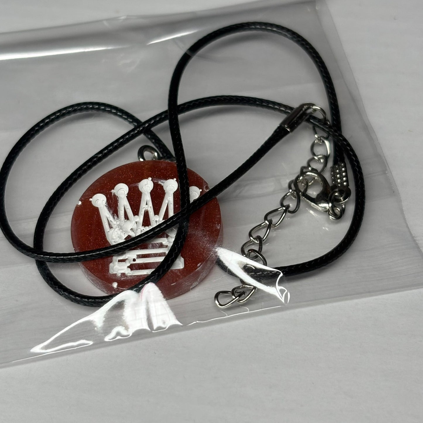 Orange/Red Queen - Handmade Resin Chess Necklace