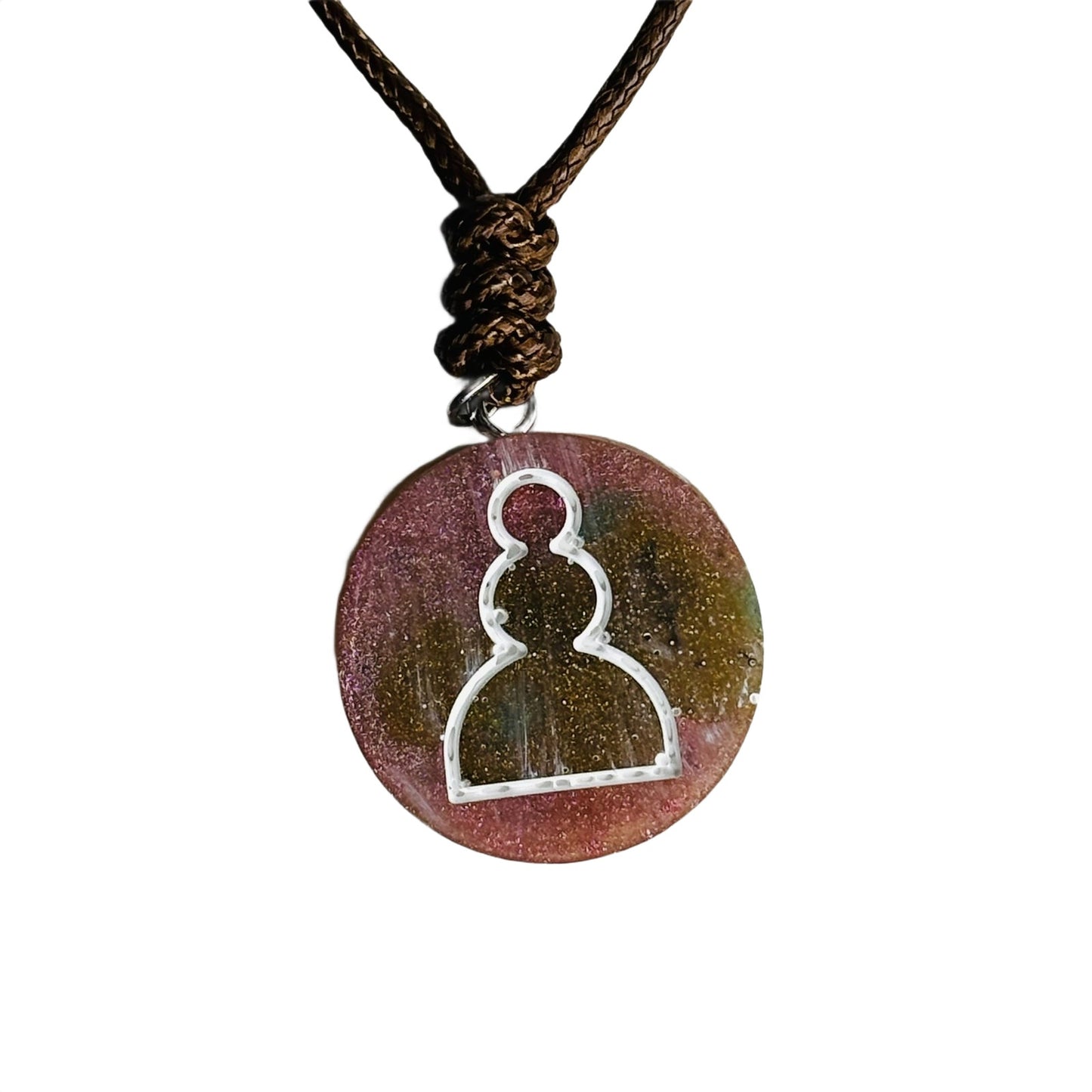 Pinks Touch Pawn - Handmade Resin Chess Necklace
