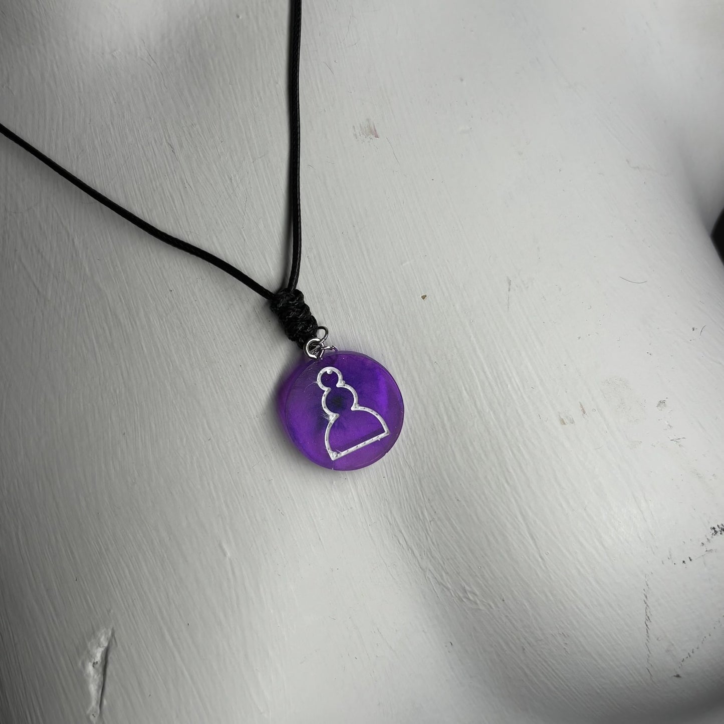 Purple Pawn - Handmade Resin Chess Necklace