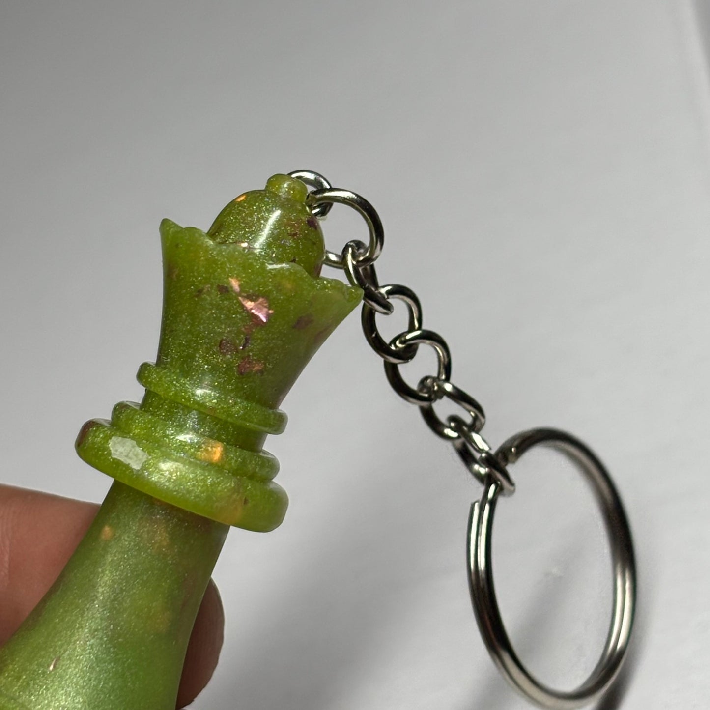 Green Sparkle Queen - Handmade Resin Keychain