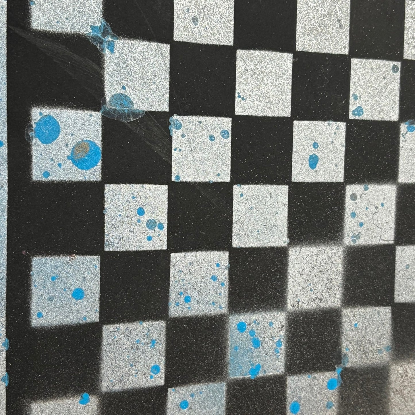 Chrome Black & Blue - Painted Chess Board
